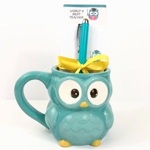 World's Best Teacher Owl Mug Stationary Set